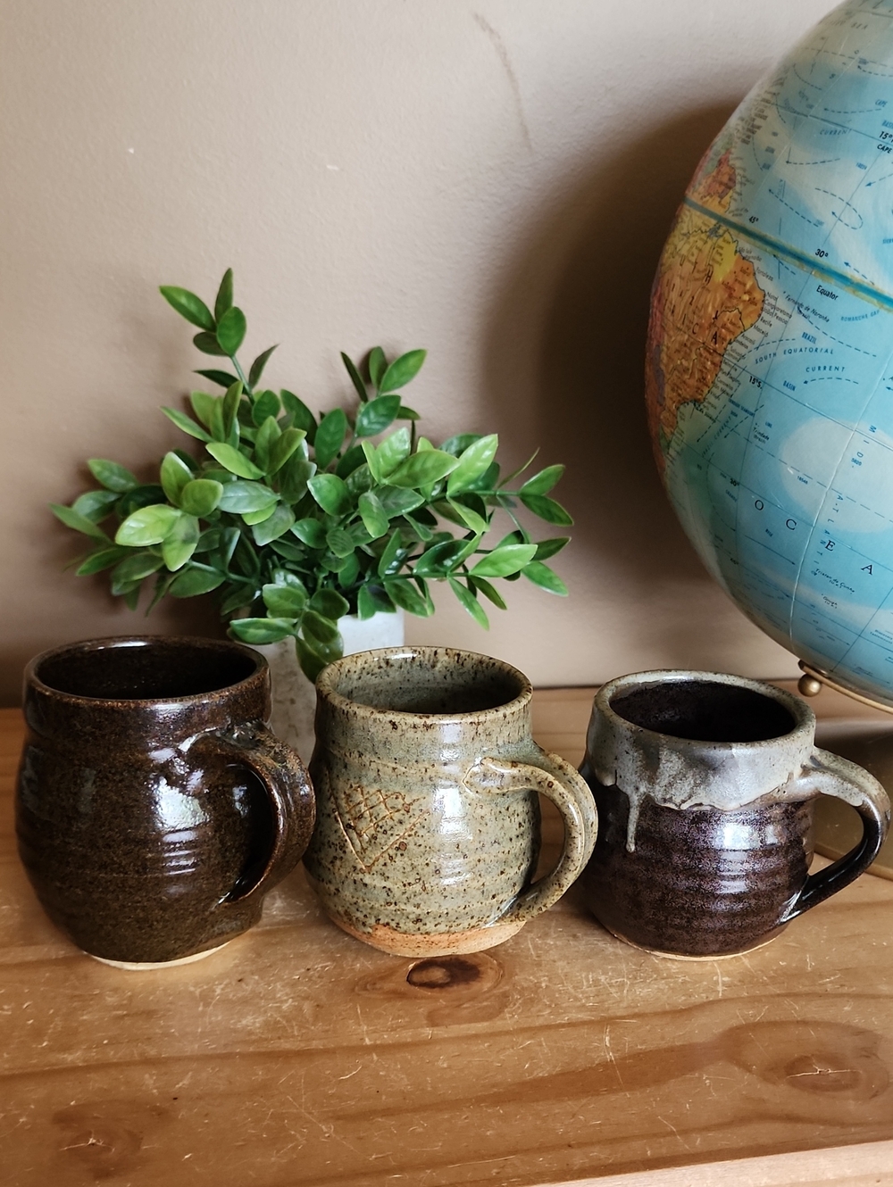 3 Handcrafted Artidan Pottery Mugs